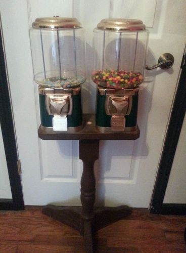 2 Dual gumball candy vending machines with stand Silent Sales Force