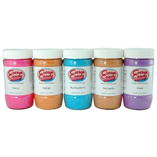 Cotton Candy Express - Cotton Candy Sugar - 5 Floss Sugar Flavor Pack - 12 Oz. C