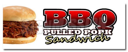 12&#034; BBQ PULLED PORK SANDWICH DECAL sticker bar-b-que smoked slow cooked food eat