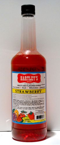 Strawberry Flavored Multi-Use Snow Cone Syrup - Case of Six 32 oz bottles