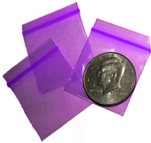 Purple baggies 1.5 x 1.5&#034; Apple reclosable mini ziplock bags 100 200 500 1000