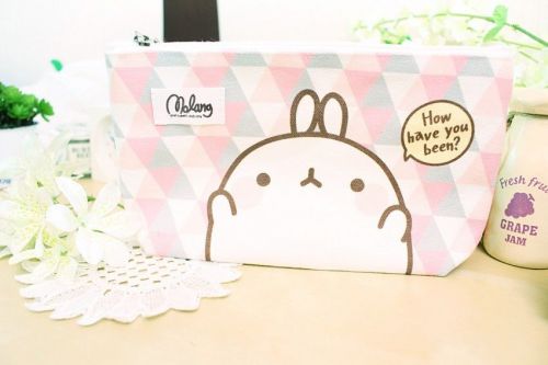 Molang Lovely Cute rabbit Bunny New Northern Europe Pink Pouch
