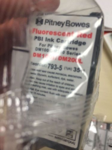 Pitney bowes® 793-5 red fluorescent ink dm100i dm200l new sealed for sale
