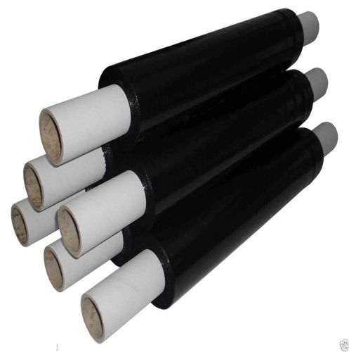 1 x extended core black pallet stretch wrap + free p&amp;p indestrial strong for sale