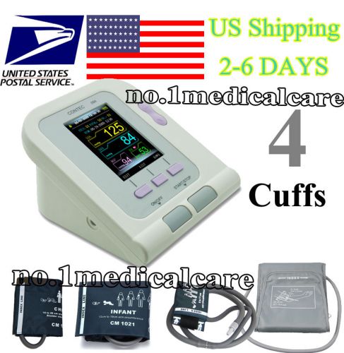 USA SHIPPING,Desktop Color LCD Digital Blood Pressure Monitore+ 4 cuffs+pc sw