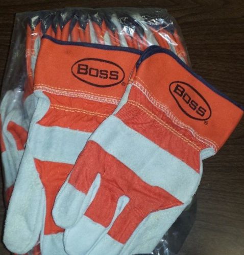 Boss Mfg / Double Leather Palm Work Gloves / LO1JL2393 / 12PR Per Pack