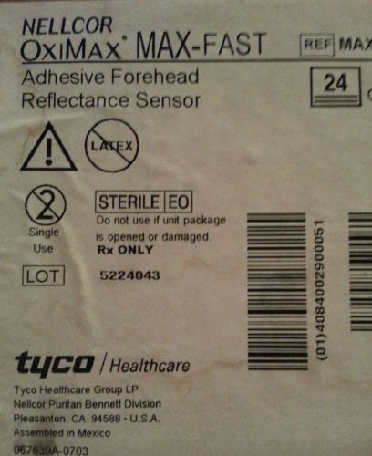 Nellcor Oximax Max-Fast Adhesive Forehead Sensor 1 box of 24