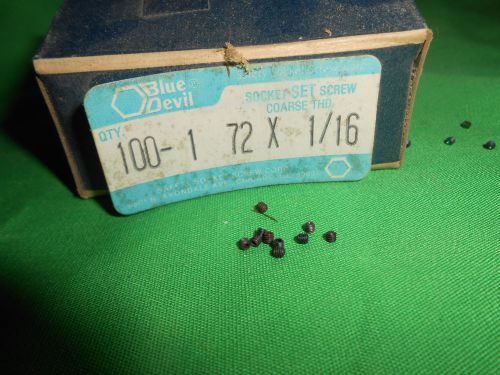 Lot of 10   1-72 x 1/16  cup point   socket set screws   usa for sale