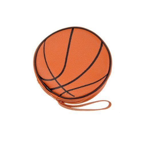 Basketball Style Faux Leather 24-Disc CD DVD Zippered Carrying Storage Case Bag