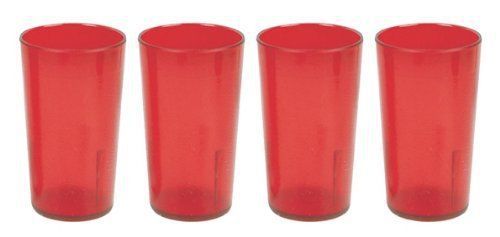 New 32 oz. restaurant tumbler beverage cup commmerical plastic  set of 4 - red for sale