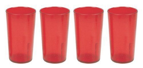 NEW 32 oz. Restaurant Tumbler Beverage Cup Commmerical Plastic  Set of 4 - Red