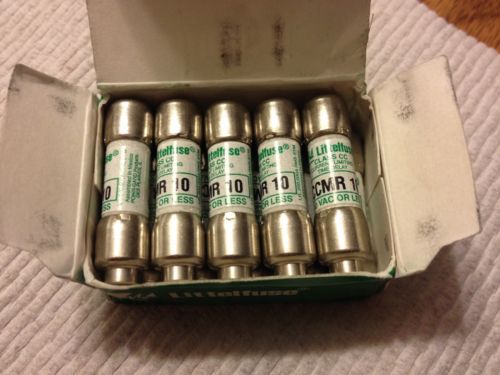 Lot of (10) -CCMR 10 Littlefuse Class CC Fuse 600V, FREE SHIP,BEST DEAL