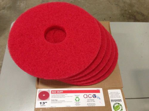 13&#034; Americo Pads Red Buffing floor scrubber Pads floor buffer pads - 5 Per Case
