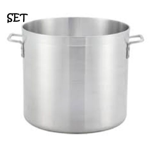 Winco Stock Pot 40 qt with Steamer Basket and Cover Aluminum Cookware Set