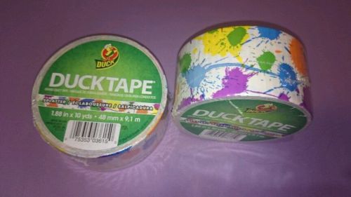 ~ 2 Rolls ~ Duck Brand Paint Splatter Print Duck Tape ~ 1.88 inch x 10 yd each ~