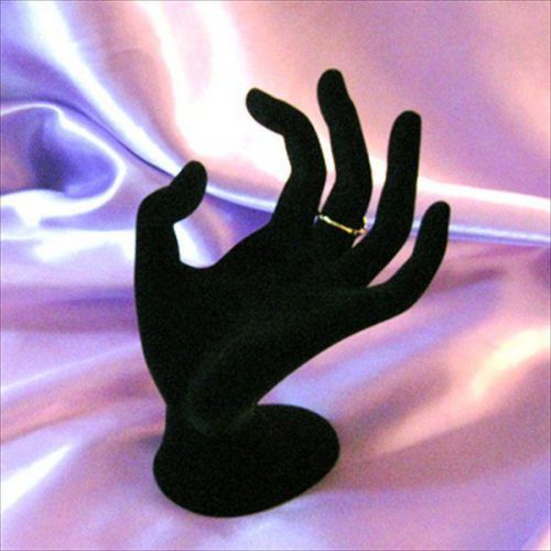 Black Velvet OK Finger Hand Ring Jewelry Display Bracelet Showcase Stand