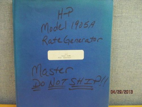 Agilent/HP 1905A:  Rate Generator Operating and Service Manual w/schematics