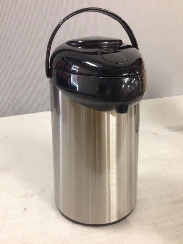 Service Ideas TES22 2.2-Liter Glass-Lined Coffee Airpot, Stainless &amp; Black