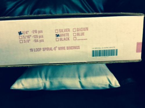 2 Boxes 1/4&#034; White Spiral-O 19 Loop Wire Binding Combs - 210pk Free Shipping