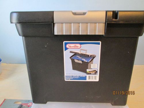 Sterilite Plastic File box Black with Organizer on top