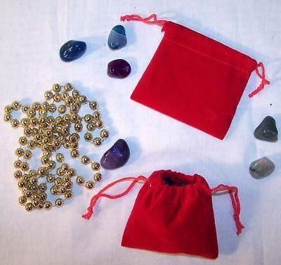 12 small red velvet drawstring storage jewelry bags soft bag coins rocks new for sale