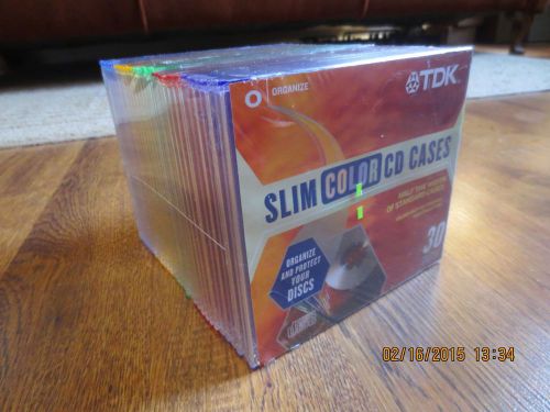 New TDK Slim Color CD Cases -  30 Cases
