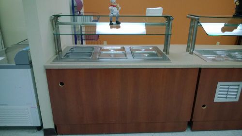 STEAM TABLE WITH QUARTZ COUNTERTOP AND GLASS SNEEZE GUARD