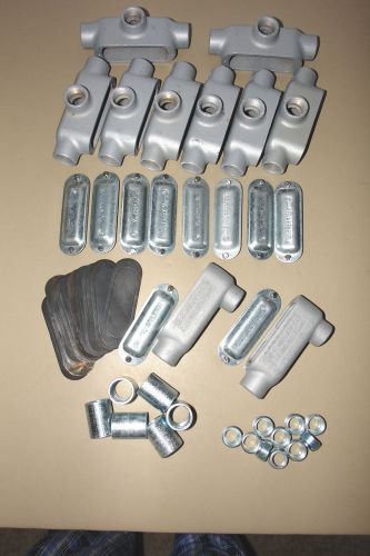 Appleton unilet conduit 3/4 assorted fittings, covers, gaskets, etc. for sale