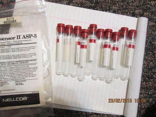 TEN (10) GLASS TEST TUBES WITH RUBBER STOPPERS STERILE INSIDE LABELS ATTACHED