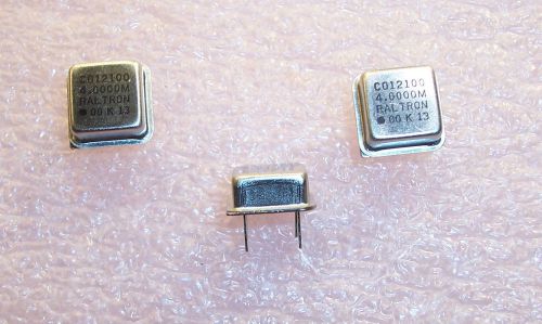 QTY (10) 4 Mhz 1/2 SIZE OSCILLATORS RALTRON CO12100-4.0000MHz 5V  HCMOS