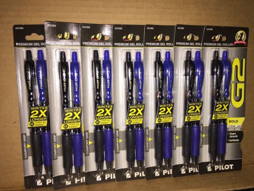 Pilot G2 Retractable Gel Pens, 0.7 mm, Fine Point, Pack Of 2 LOT OF 7