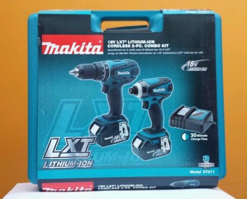 Makita lxt lithium-ion 18v lxt 2-pc. combo kit xt211, new for sale