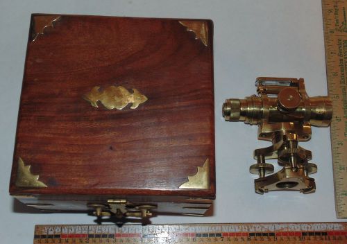 Solid brass precision  engineers  transit w/ level and compass with wooden box for sale