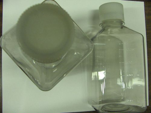 48 Nalgene Plastic Square Bottles with Lids, 500mL (16oz)