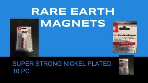 RARE EARTH MAGNETS/10 PC/ SUPER STRONG NICKEL PLATED