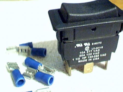ETN LR-39145 2PDT center off Rocker switch With spade lugs fit 1.5&#034; x .75&#034; hole