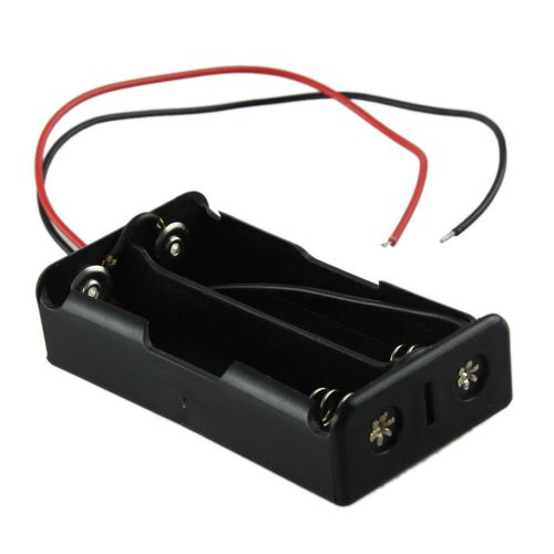 Batteries case box holder for 2 x 18650 black with 8.66&#034; wire leads 3.7v for sale