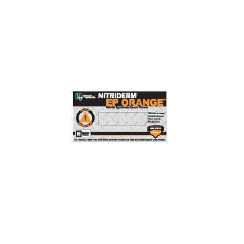 NitriDerm® EP Orange Powder-Free Nitrile Gloves - Size Small. 100