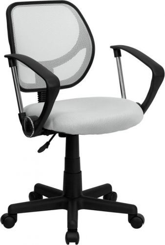 Mid-Back White Mesh Task Chair with Arms (MF-WA-3074-WHT-A-GG)