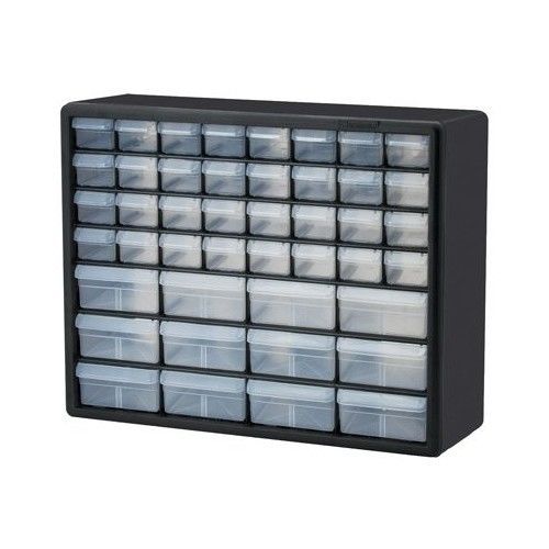 Plastic parts cabinet 44 drawer part bin akro -mils nib storage small black box for sale