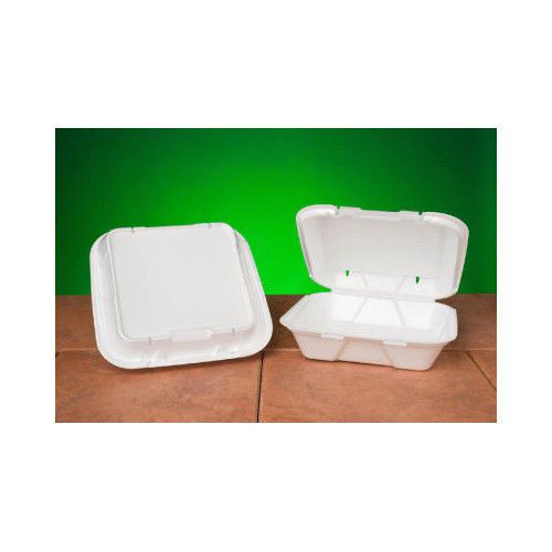 Genpak Snap-It Vented Foam Hinged Container in White