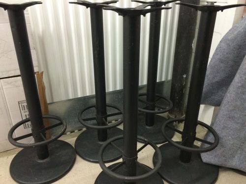 Table Base Round  Black Wrinkle 17&#034;  Round Bar w/ Footring 40&#034; HIGHT LOT OF FIVE