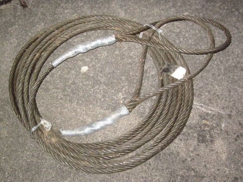 65&#039; 3/4 inch Single Leg Wire Rope Sling Steel Cable w/ Loops 3.9 tons Grade IPS