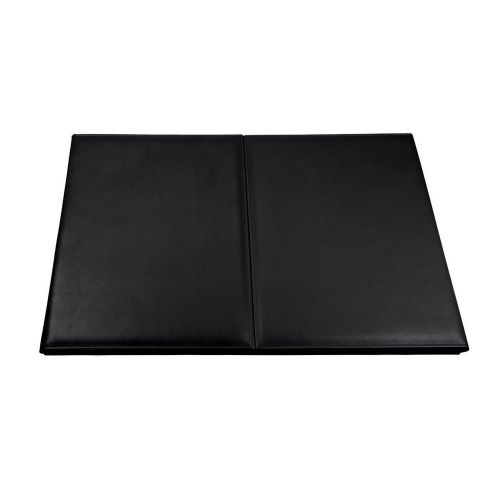 LUCRIN - Desk Blotter with flaps 15.7x12.2 inches - Smooth Cow Leather - Black