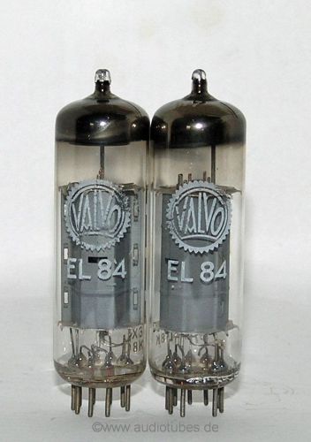 2 tubes   EL84  6BQ5  Valvo  Germany Hamburg plant 50s  (502019) matched pair