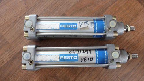 LOT OF 2 FESTO PNEUMATIC CYLINDERS DNG-40-100-PPV-A *NEW OLD STOCK*