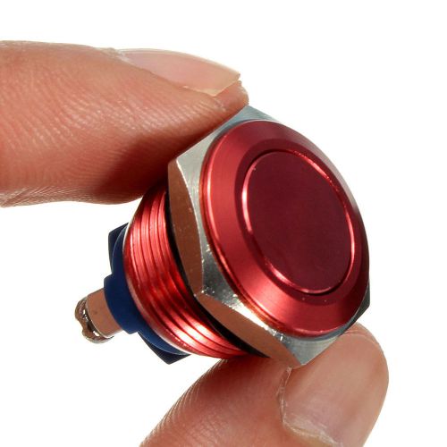 16mm Stainless Steel Metal Start Horn Button Momentary Red Push Button Switch