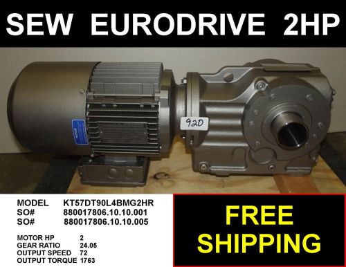 NEW SEW-Eurodrive Motor  Type KT  KT57DT90L4BMG2HR  2HP SEW Eurodrive