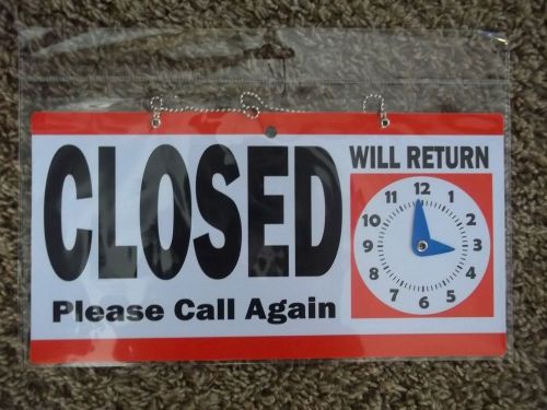 Retail Store OPEN CLOSED Hanging Sign with CLOCK.   New!