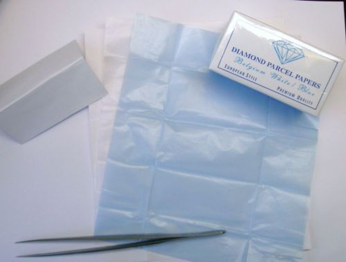 PREMIUM QUALITY DIAMOND PARCEL PAPERS - 80 x 40 WHITE/BLUE 100 PCS - NEW !!!